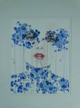 Women, Delfts Blue, 40x50cm, aquarel op papier