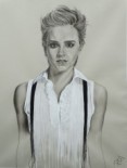 Emma Watson, 50x70cm, houtskool